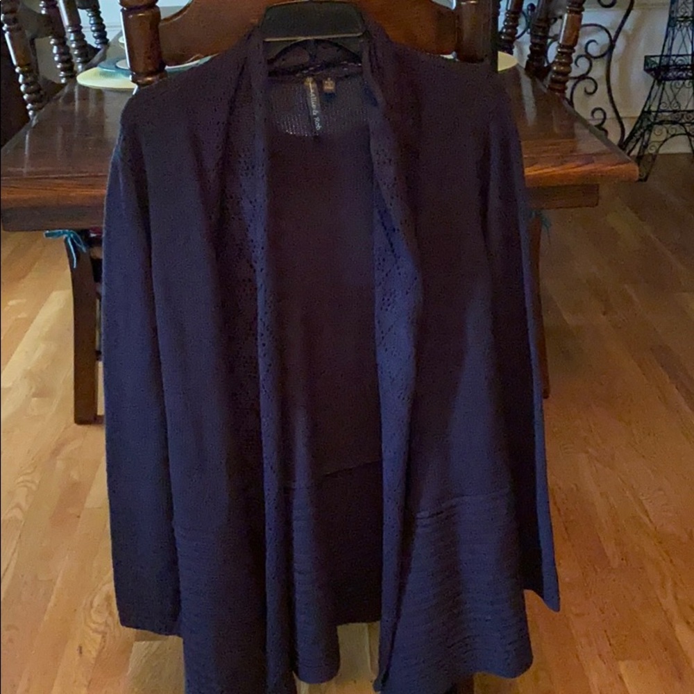 New high low Navy sweater